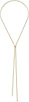 MIJENITI Women's Adjustable Y-Chain Gold Necklace - 14k Gold Plated Dainty Long Layered Jewelry
