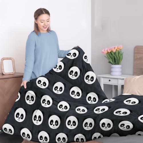 Image of 200 GSM 400 TC Kids Glace Cotton Reversible Cartoon Printed Double Bed King Size Comforter with Matching Bedsheet 90 * 100 with 2 Pillow Covers Set of 4 Pieces (Panda)