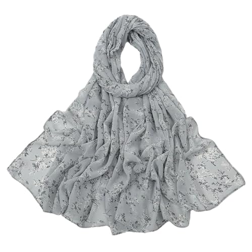 Floral Printed Bubble Chiffon Hijab Scarves Women Muslim Shawls Headscarf Wraps Headband