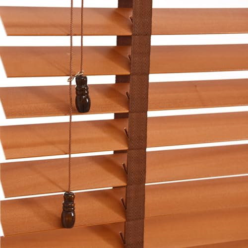 Persianas Venecianas De Madera 30 Cm 45 Cm 60 Cm 75 Cm 90 Cm 100 Cm 125 Cm 140 Cm 160 Cm Persianas Venecianas Horizontales Persianas con Aislamiento Térmico A Prueba De Agua(Marrón)