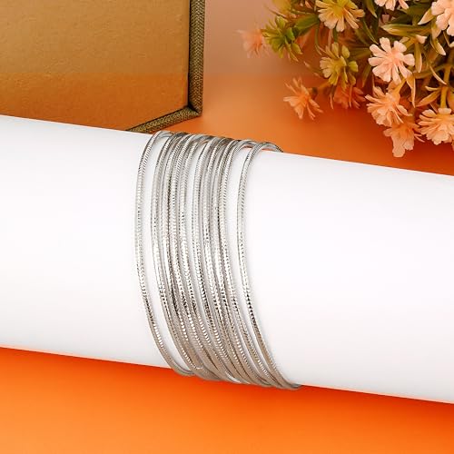 Linkidea Bangle Bracelets for Women, Set of 10 Extra Large Round Bangles, Multi Layer Stackable Textured Jewelry Accessories4
