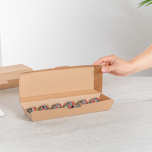 Restaurantware Clamshell Take Out Container 100 Pack of 11.3 x 3.4 x 2.8 Inch Paper Sustainable Take Out Box Grease-Resistant Food Box Kraft Burgers and Sandwiches Container by Restaurantware - Image 5