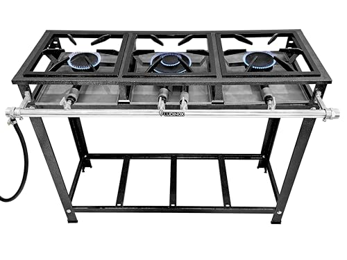 Fogão Industrial 3 Bocas 2 Simples e 1 Dupla Standard Baixa Pressão Ludinox Fogões 30x30 P5