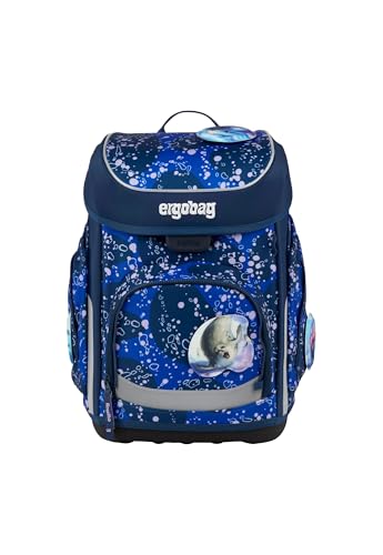 ergobag cubo zestaw ergonomicznych tornistrów szkolnych klasyczny 5-częściowy 1. klasa szkoła podstawowa, Mieszkańcy niedźwiedzia oceanicznego - niebieski, Einheitsgröße, tornister zestaw