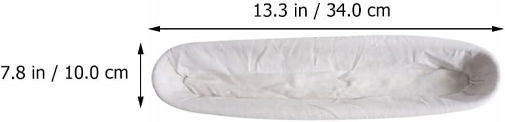 COLLBATH Bread Proofing Basket for Artisan Bread Baking, 34x10x5.5cm Rattan Dough Rising Basket with Linen Liner, Long Loaf Baking Tool for Home Use Random Color