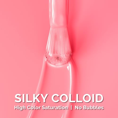 Image of MelodySusie Coral Pink Gel Nail Polish,0.5fl oz Soak Off UV LED Bright Peach Pink Gel Polish Gift for Women Nail Art Manicure Salon DIY Nail Design Decoration at Home-1741