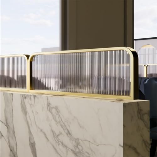 Generisch Glasschreibtisch mit Metallrahmen – Moderne Büromöbel, ideal für Arbeitsbereiche in Restaurants und Hotels, verbessert Privatsphäre und Ästhetik, langlebige Oberfläche aus gehärtetem Glas