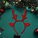 ForBaysy 2PCS Christmas Headbands For Women and Girls Santa Xmas Hat Reindeer Hairloop For Christmas Party Decoration Headwear