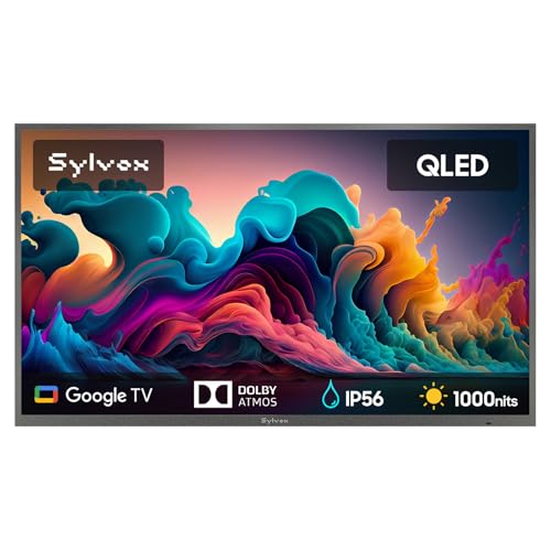 Image of SYLVOX Outdoor TV, 55'' QLED Smart TV, IP55 Waterproof, Dolby Atmos HDR 10, Voice Remote,1000nits Weatherproof Television, Chromecast Built-in for Deck, Patio or Garden(Deck Pro QLED 3.0)