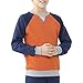 Fruit of the Loom Boy's Fleece Crewneck Sweatshirt, Mason Orange Heather / T.Blue Heather / Athletic Heather, Small