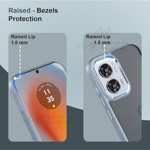 Image of MINTZZ Moto Edge 50 Fusion Back Cover, Leather Design, Protective Cover with Camera Lens Protection, Premium Grip & Slim Fit Durable, Edge 50 Fusion Case (Gray, Moto Edge 50 Fusion)