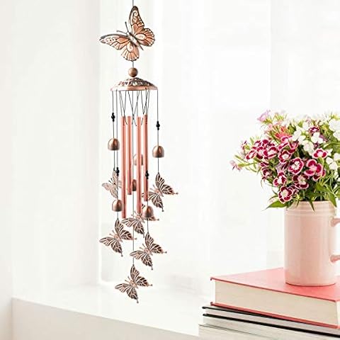 JOBOSI Butterfly Wind Chimes, Butterfly Gifts for Women, Wind Chimes Outdoor, Butterfly Decor Metal Wind Bell, Garden Yard Decor, windchimes Unique Outdoor deep Tone,Chimes for Outside Cover