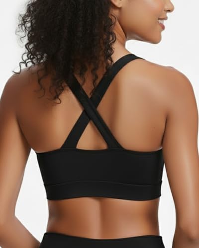 Holipick Women's Sports Bra Bikini Top Criss Cross Scoop Neck Swimsuit Bathing Suit Top Only4