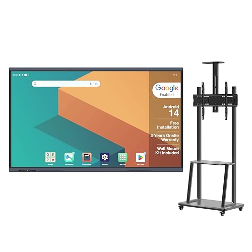 Image of BIG VUE Plus 65 Inch Android 14 Smart Interactive Flat Panel (ADPM) Digital Board with Stand, 8 GB RAM 128 GB ROM, Ai-Assistant, Multitouch Screen Display for Teaching, Classroom & Office Use