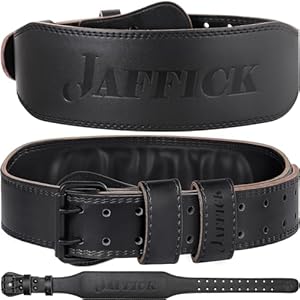 Jaffick Weight lifting Belt for 7MM Leather Pro Power Gym Belt Heavy Duty 4 Inch Wide Strong Stabilizing Back Support for Men Women Deadlifts Squats Powerlifting Strength Training Athletes