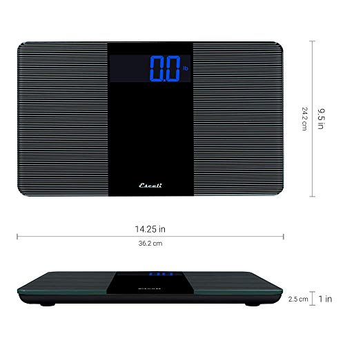 Escali Extra Wide Digital Bathroom Scale For Body Weight With Wide Platform For Natural Stance And Stability, High Capacity Of 400 Lb, Batteries Included #TOP4