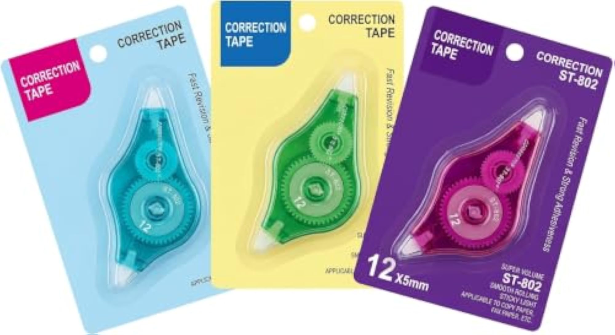 Correction Tape - 12 Meter X 5 MM, Pack of 2