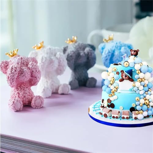 HQKJGSYX 108 PCS Balls Cake Topper Happy Birthday Cake Topper DIY Cupcake Blue and White Paired With Gold Foam Balloons Cake Toppers for Girls Boys Baby Shower Birthday Wedding Party Decor Supplies by HQKJGSYX - Used condition - Image 3