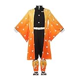 NUOQI Zenitsu Cosplay Outfit Zenitsu Agatsuma Cosplay Costume Anime Kimono Uniform Halloween Costume M