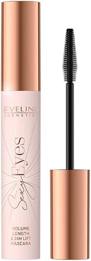 Eveline Cosmetics Sexy Eyes Mascara – Black, 7 ml | Volumizing, Lengthening, Smudge-Proof Formula for Bold, Defined Lashes