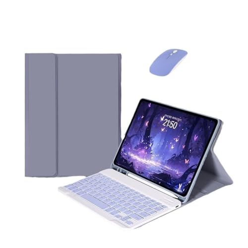 Étui pour clavier magnétique iPad Pro 13 2024 avec souris azerty gris violet