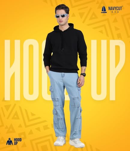 Image of Cotton Hoodies for Men | Pullover | Winter Wear | Hoodie | Hooded Sweatshirt | Kangaroo Pockets Hoodie|Regular Fit |Size S- 2XL