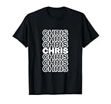 I Love Chris Retro Pattern Personalized First Name T-Shirt