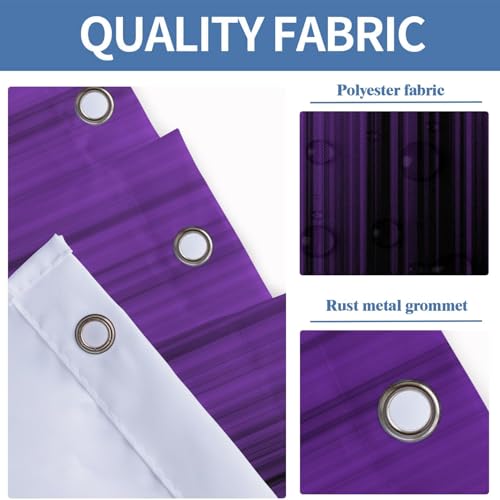 Image of AAtter Purple and Black Ombre Shower Curtain 60x72 Inch, Dark Gothic Aesthetic Polyester Fabric Bathroom Decor with 12 Hooks, Moody Abstract Striped Bathtub Set