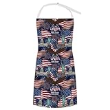 SPEPDEEC Restaurant Kitchen Bib Chef Apron 250 Years Freedom American Flag 1776 2026 Eag Durable Water-Resistant Adjustable Strap with Pocket Unisex