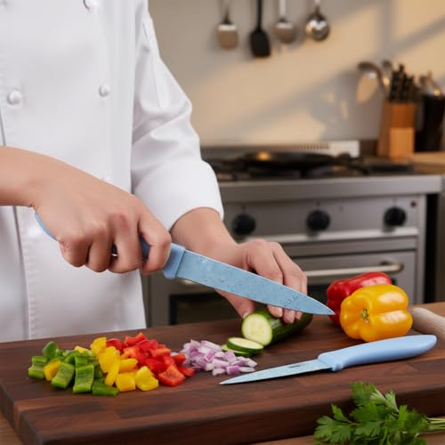 Image of SKYTONE Knife Set of 3 with Cover, Stainless Steel Knives for Kitchen| Sharp Edge Cutting Chef Knifes for Chopping Vegetables, Fruits, Multipurpose Knife, Kitchen Tools