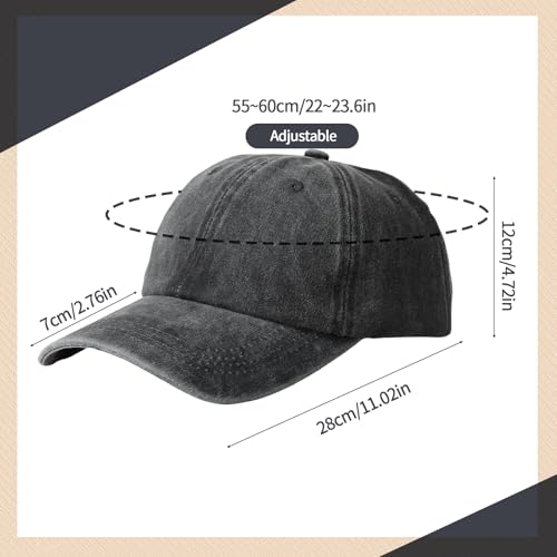 kodinsiivous Lot de 3 casquettes de baseball réglables pour homme et femme, gris foncé, bleu marine, bleu, 55-60 – vue 2