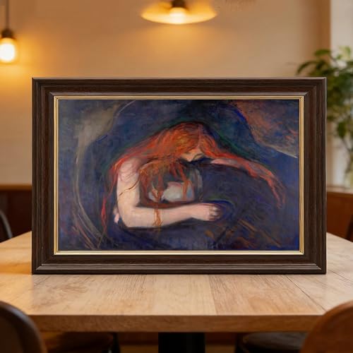 Impression sur toile Vampire Edvard Munch chef-d'œuvre avec cadre suspendu