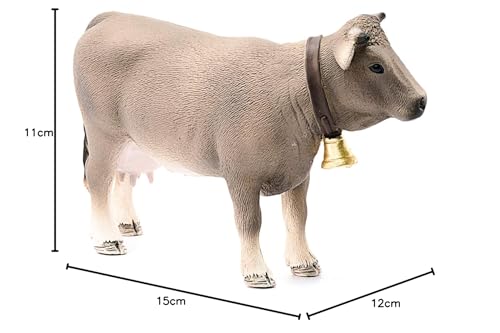 SCHLEICH 13874 Braunvieh Kuh, ab 3 Jahren, Farm World - Spielfigur, 4 x 13 x 8 cm