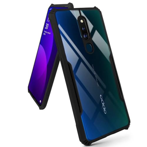 Image of Jkobi Back Case Cover for Oppo F11 Pro (Shockproof with Polycarbonate Clear Panel | Professional Black)