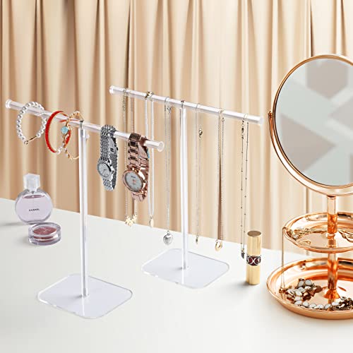 Aredpoook Jewelry Stand Necklace Stand 2 Tower, Clear Necklace Holder Jewelry Holder, Acrylic Jewelry Organizer, Bracelet Hanging Organizer, Display Stand For Bangles, Rings, Earrings And Watch #TOP6