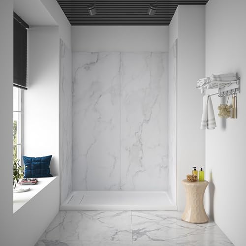 OVE Decors Arroyo Alcove Shower Walls 60 in. x 32 in. 80 in. in Carrara