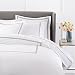 Pinzon 400-Thread-Count Hotel Stitch Duvet Cover - Full/Queen, Silver Grey Stripes