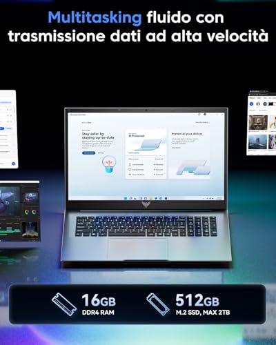 ACEMAGIC 2025 18.5-Inch Laptop, 8000mAh Battery, Twin Lake N150 Processor (Up to 3.6 GHz), 16GB DDR4 RAM, 512GB SSD (Expandable up to 2TB), 5G WiFi, Bluetooth 5.0, HDMI, USB 3.2, Type-C - Afbeelding 6