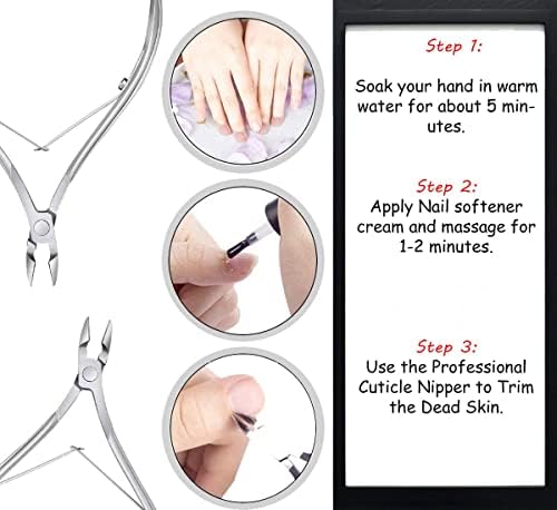 Professional Cuticle Nippers Stainless Steel Cuticle Cutters and Remover, Best Nipper Scissors, Nail Care Tool for Manicure and Pedicure