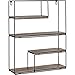 STILISTA® Design Regal Rechteck 49,5 x 40 x 11,5 cm, Bücherregal in 4 Modellen, Wandregal Schweberegal, schadstoffgeprüft, Holzdekor-Grau Rustikal, Hell Rustikal