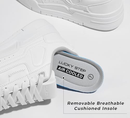 LUCKY STEP Women's Lace Up Fashion Casual Sneakers Low Top Walking Shoes Platform Comfort Non Slip Tennis Shoes3