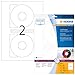 Produktbild HERMA 8900 CD-/DVD-Etiketten inkl. Positionierhilfe für Inkjet Drucker DIN A4 (Ø 116 mm, 10 Blatt, Papier, glänzend) selbstklebend, bedruckbar, permanent haftende CD-Aufkleber, 20 Klebeetiketten, weiß
