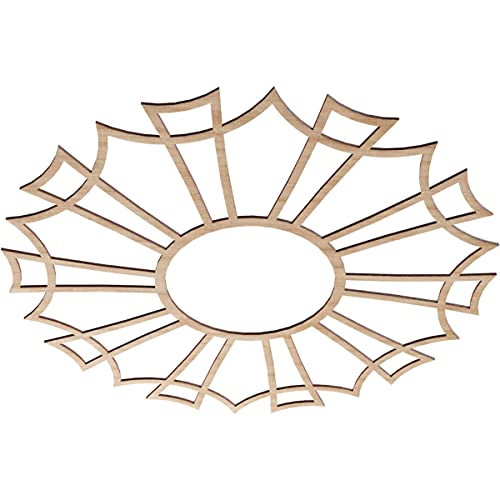 Image of Ekena Millwork 36 inchOD x 12 5 /8 inchID x 1 /4 inchT Augustus Wood Fretwork Pierced Ceiling Medallion, Alder