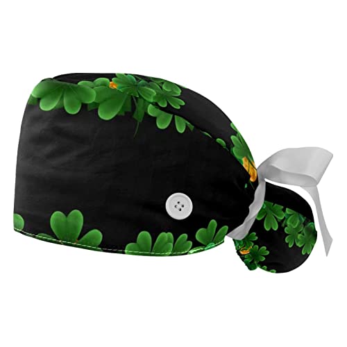 Casquettes de travail anti-sueur avec trèfles verts de la Saint-Patrick pour hommes femmes