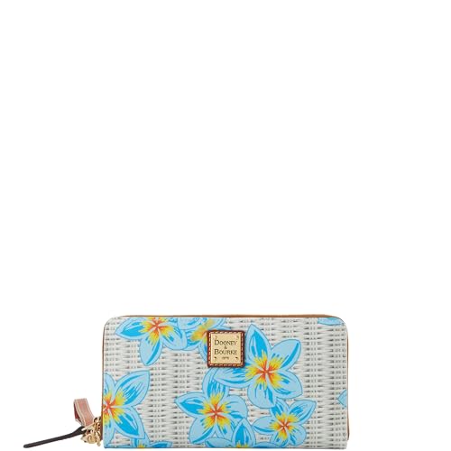 Dooney & Bourke Handbag, Plumeria Large Zip Around Wristlet - Blue