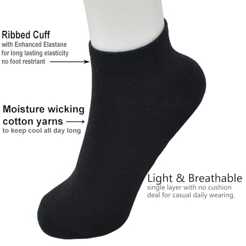 Image of Glory Max 6 Pairs Women Cotton Thin Ankle Low Cut Lightweight Casual Socks