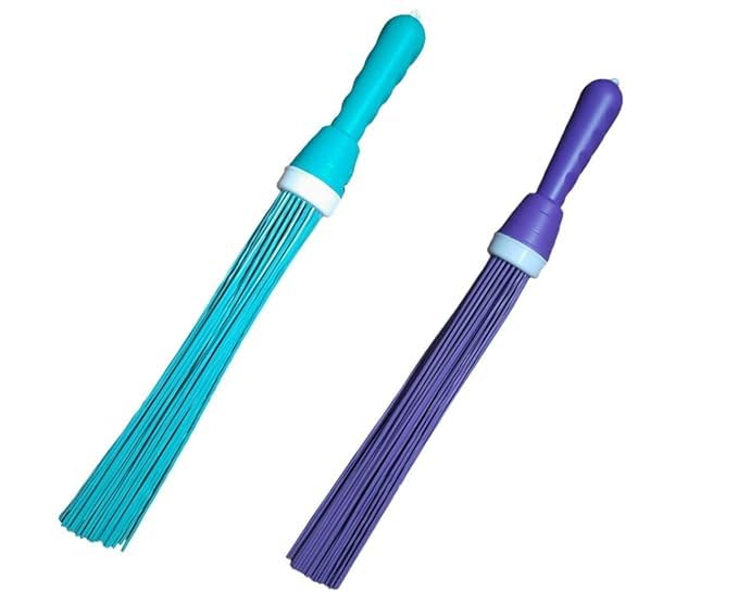 Kharata Plastic Bathroom Broom for Cleaning Floor and Bathroom, Wet and Dry Floor Cleaning Fiber Broom Hard Bristle Plastic | Pack of 2 (B0D9SSB18L) Amazon Price History, Amazon Price Tracker