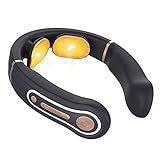 Neck Massager,Intelligent Portable Electromagnetic Pulse Neck Massager with Cordless Heating Function,Neck Relax for Pain Relief with 3 Modes,Massage at Home,Outdoor,for Women Men(Black)