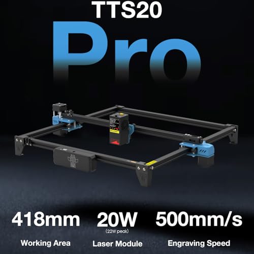 Twotrees TTS-20 Pro Cortador a Laser, 20W Máquina de Gravação a Laser, 98% Pré-instalado DIY Gravado