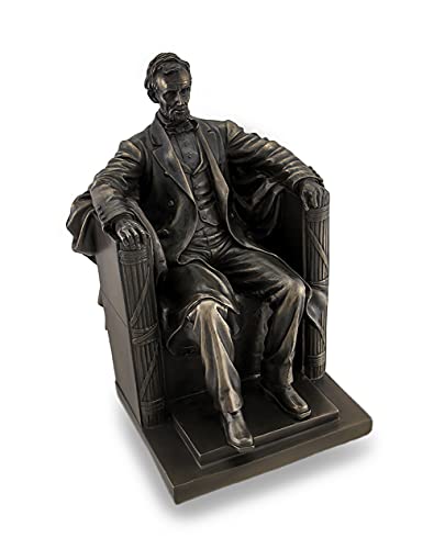 Estatua decorativa de Abraham Lincoln de resina bronceada miniatura 1